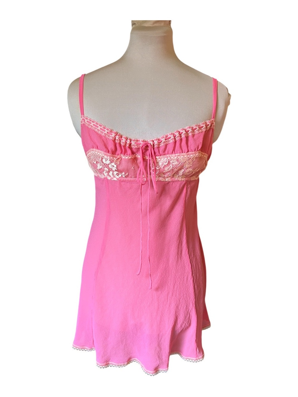 Y2k Vintage Victoria's Secret Pink Lemonade Silk Milkmaid Babydoll Size M - Picture 6 of 15